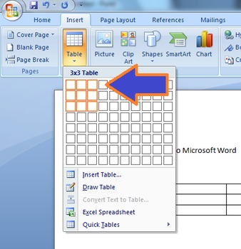 Preview of Inserting a Table into Microsoft Word: Assignment