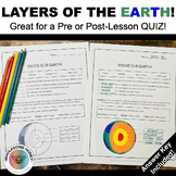 Inside Our Earth Quiz- Label Layers of the Earth Diagram- 