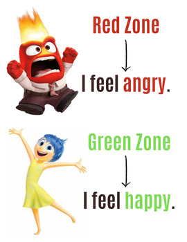 Preview of Inside Out Emotion Regulation (Red/Green)