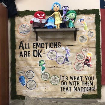 Preview of Inside Out Emotional Regulation Bulletin Board {Silhouette Cut File Included}