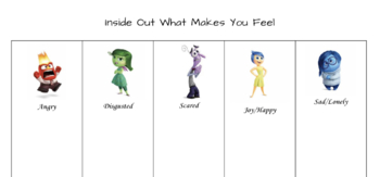 Preview of Inside Out Feeling Worksheet 