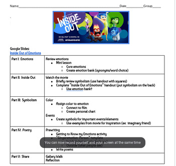 Preview of Inside Out Mini Unit (ELA/SEL)
