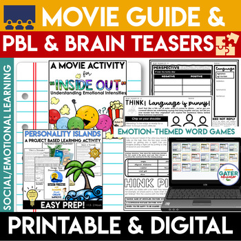 Preview of Inside Out Movie Activities | Brain Teasers | Project Based Learning