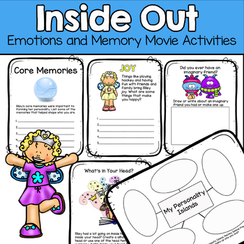 Preview of Inside Out Movie Activities - Emotions & Memories SEL