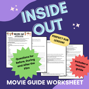 Preview of Inside Out Movie Guide Worksheet