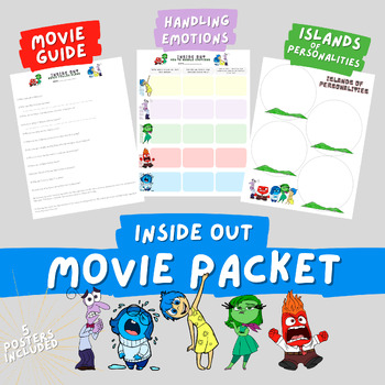 Preview of Inside Out Movie Packet || Movie Guide, Worksheets, & Posters
