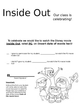 Preview of Inside Out Movie Permission