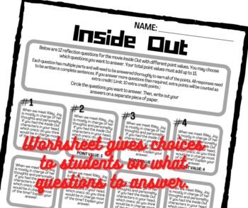 Preview of Inside Out Worksheet