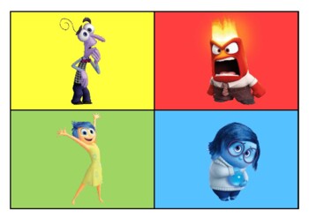 Preview of Inside Out Zones of Emotional Regulation Visual Support Cards
