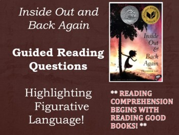Preview of INSIDE OUT & BACK AGAIN: Reading Comprehension Questions