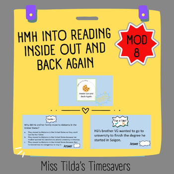 Preview of Inside Out and Back Again Quiz - Grade 5 HMH into Reading