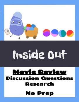 Preview of Inside Out movie discussion - Brain| Memory | Mental Health | NO PREP | Answer K
