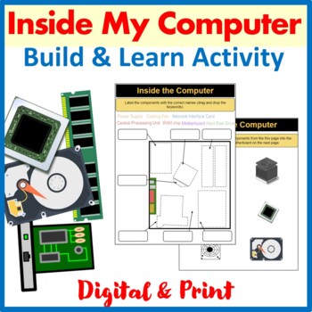 Preview of Inside The Computer A Build & Learn Activity (Digital & Print) Computer Hardware