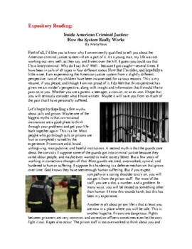 Preview of Inside the American Criminal Justice System Expository Reading