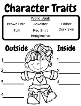 Character Traits Worksheets Kindergarten Teaching Resources Tpt