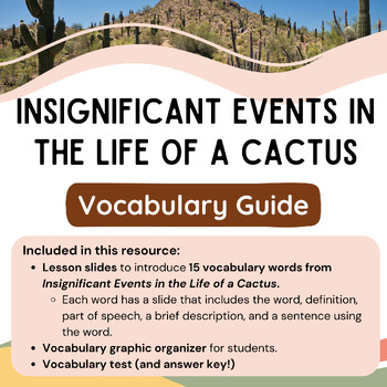 Preview of Insignificant Events in the Life of a Cactus Vocabulary Guide