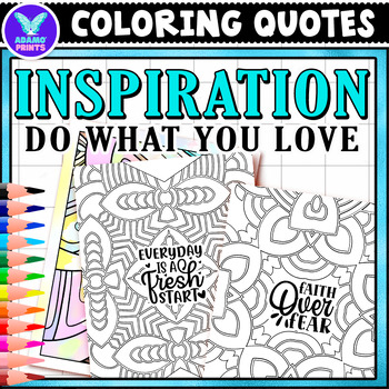 Preview of Inspiration Do What You Love Coloring Page Positive Classroom Activities NO PREP