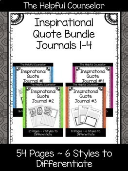 Preview of School Counseling Journal - Inspirational Quotes Bundle