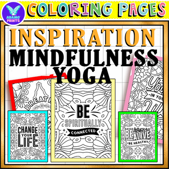 Preview of Inspiration YOGA Mindfulness Coloring Quotes Inspiration Activities NO PREP