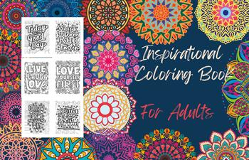 Preview of Inspirational Affirmation Coloring Book For Adults | 50 Motivational Quotes And