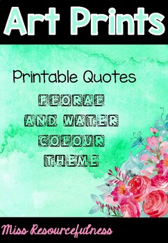 Inspirational Art Quote Prints Posters Water Color Theme Tpt