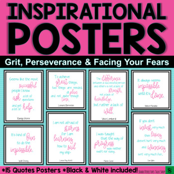 Preview of Inspirational Bulletin Board - Inspirational Quotes Posters for Classroom Decor