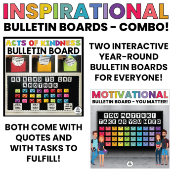 Preview of Inspirational Bulletin Boards | Random Acts of Kindness and Self-Worth COMBO