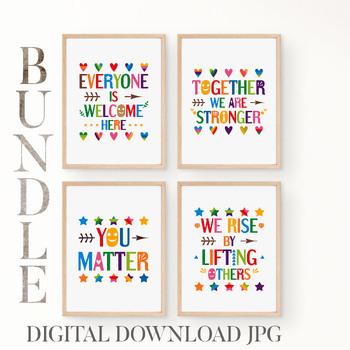 Inspirational Classroom posters bundle - diversity, inclusion, equality