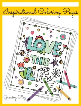 Love This Life Inspirational Coloring Book For Girls: With Colorable  Quotes 9781544235363