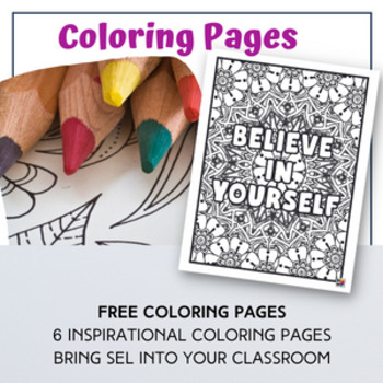 Preview of Inspirational Coloring Pages - Any Age - SEL Activity