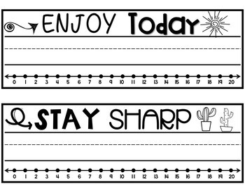 inspirational desk name plates with number line by toris teacher tips