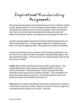 handwriting assignments description