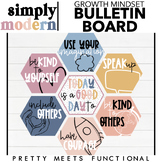 Inspirational Hexagon Bulletin Board in Modern Boho Classr