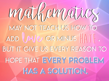 Preview of Inspirational Math Poster 36" x 48"