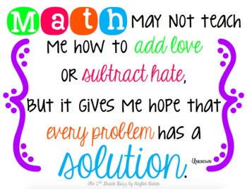 Inspirational Math Quote by Simply Taylored Teaching | TpT