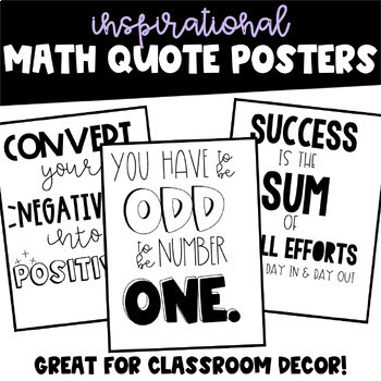 Inspirational Math Quote Posters By The Art Of Funology Tpt