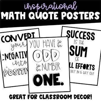 Preview of Inspirational Math Quote Posters