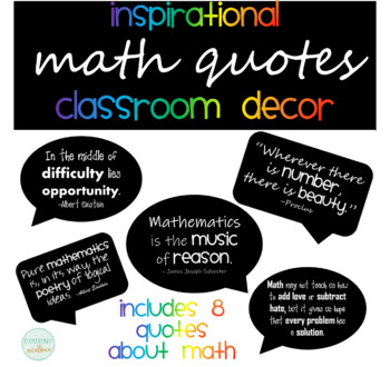 Inspirational Math Quotes Posters by Elementary Excellence | TpT