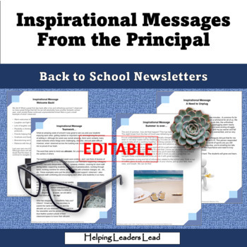 Preview of Inspirational Message Weekly Newsletter Editable from Principal to Teachers