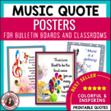 Inspirational Music Quote Posters for Classroom Bulletin Boards