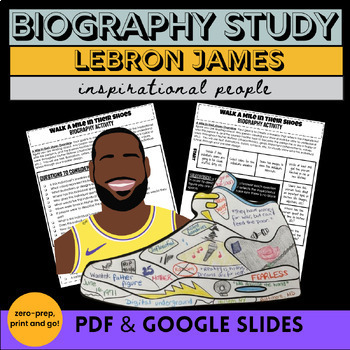 Preview of Inspirational People Biography Research Lebron James Biography Project