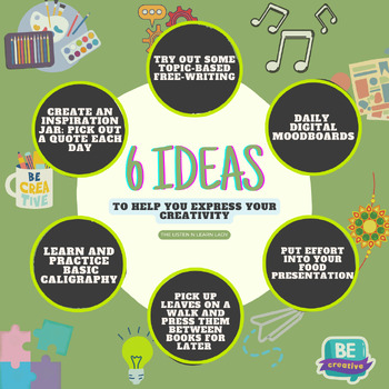 Preview of Inspirational Posters CREATIVITY PACK/CLASSROOM DECOR: 6 Creative Activity Ideas