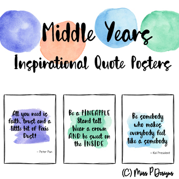 Inspirational Posters - Watercolour Theme (Upper Primary) by Miss P Designs