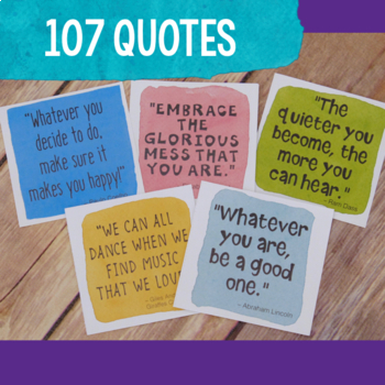Inspirational Quote Cards for Students Set 1 by Wendy Baker-Thinking Zing