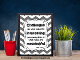 Inspirational Quote Challenges Growth Mindset Poster Motiv