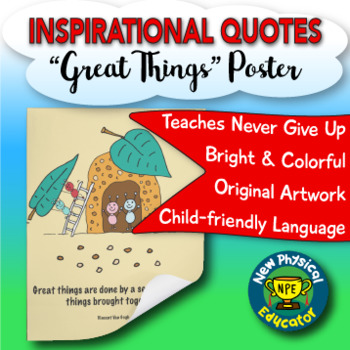 Preview of Inspirational Quote "Great Things" Health and Physical Education Poster