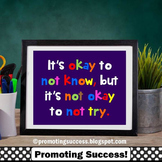Inspirational Quote Motivational Poster Colorful Classroom