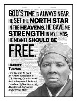 Preview of Inspirational Quote Wall Art PDF - Harriet Tubman "I Should Be Free" v. 1