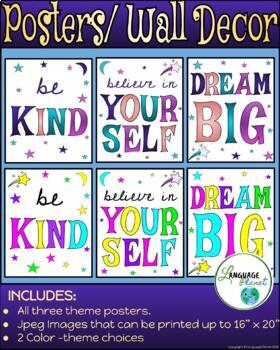 Inspirational Quote Posters - Believe in Yourself, Be Kind, Dream Big