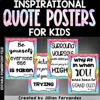 Inspirational Quote Posters for Kids by Thriving Teacher Inc | TPT